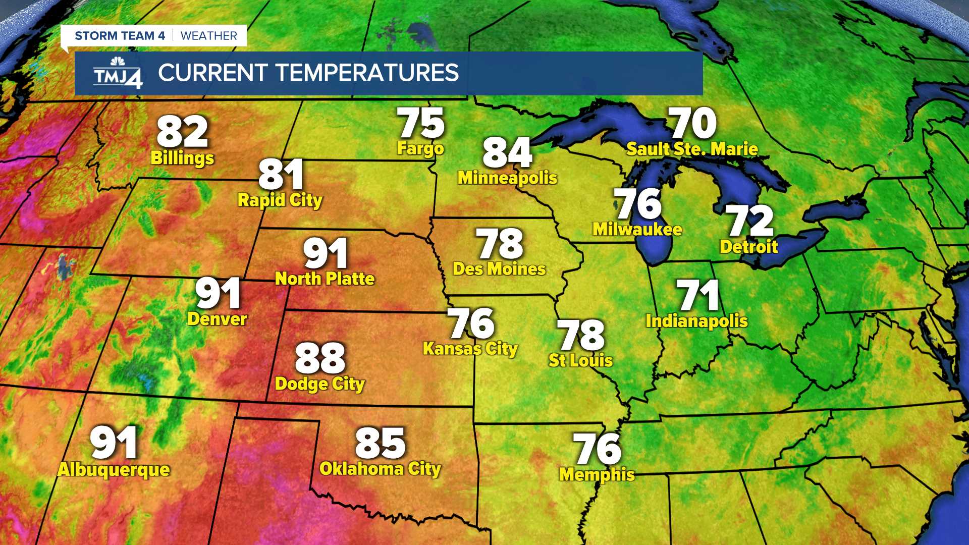 Midwest Current Temperatures